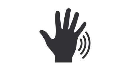 Obraz premium Waving Hand Icon: Symbolizing Greeting, Welcome, Hello, Goodbye, and Motion Detection
