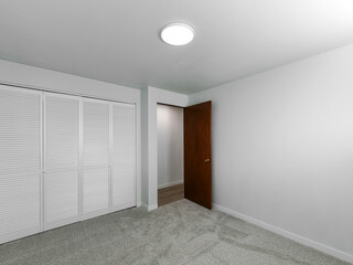 Modern residential empty bedroom interior