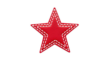 Obraz premium Isolated Red Leather Star With Black Stitching