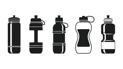 Collection of various sports water bottles for hydration and fitness activities. © Muginandaru