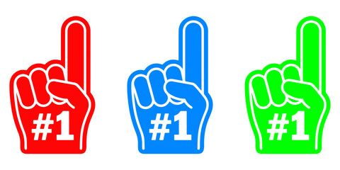 Fototapeta premium Number 1 fan hand vector
