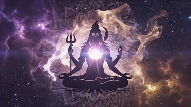 Lord Shiva Abstract Spiritual Flowing Smoke Light Motion Powerful Serene Balance