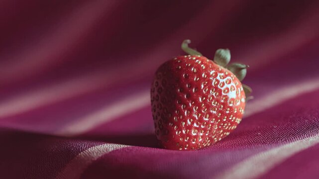 close up of a strawberry, still life with fruits, orange, kiwi, green, grapefruit