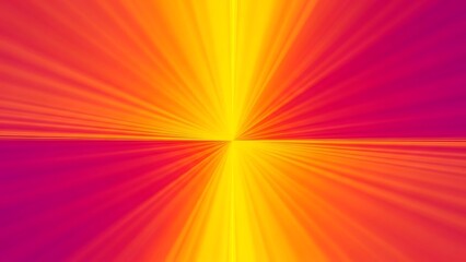 Obraz premium Vibrant explosion of colorful light rays creating a mesmerizing background with bright yellow center and gradual transition to orange and pink hues