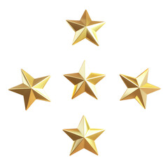 Obraz premium Five Golden Stars with Metallic Shine