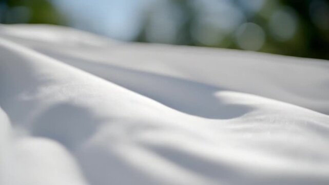 Abstract White Fabric Texture Background - Soft Draping Cloth Waves