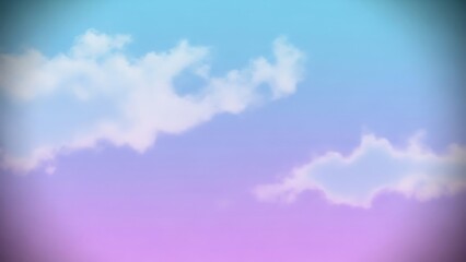 Obraz premium Beautiful pastel sky with fluffy white clouds and soft gradient colors