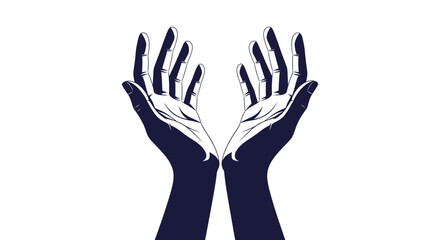 Obraz premium Symbolic Illustration of Open Hands Reaching Upwards in a Gesture of Hope and Support