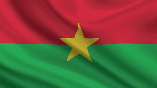 Burkina Faso flag waving looping footage Full 4K (3840 x 2160) Realistic Burkina Faso Flag Looping background. Looping Closeup Full 4K (3840 x 2160) footage. Burkina Faso country flags. August 5th