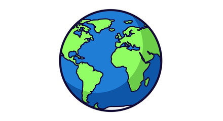 Fototapeta premium Stylized Earth Globe Illustration with Continents and Oceans - Global Concepts