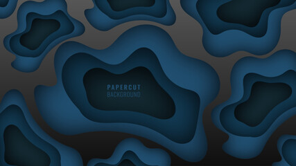 Abstract background with dynamic linear waves on dark background.