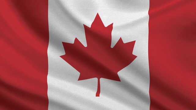 Canada flag waving looping footage Full 4K (3840 x 2160) Realistic Canada Flag Looping background. Looping Closeup Full 4K (3840 x 2160) footage. Canada country flags. July 1st