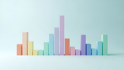 Fototapeta premium Detailed bar graph illustration showing various data points and trends in pastel colors