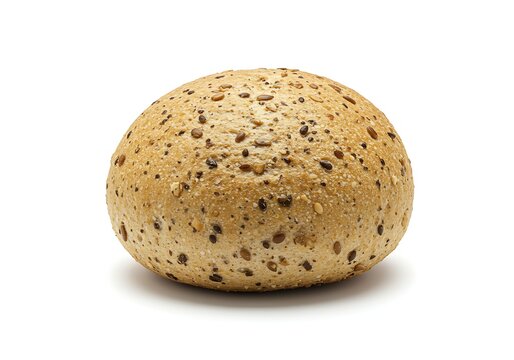 Whole Grain Bread Roll on Transparent Background