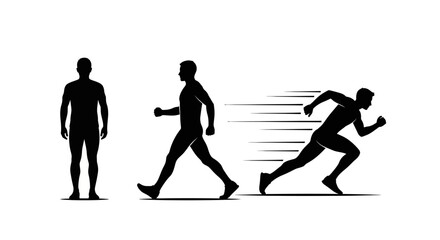 Silhouettes of Human Movement: Standing, Walking, and Running at Speed © Himari