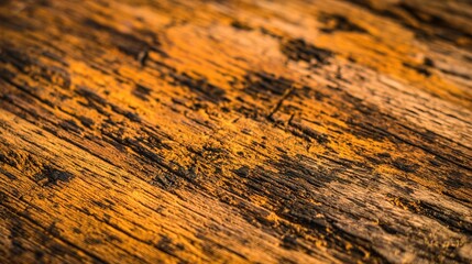 Fototapeta premium timeworn. Close-up of aged wooden surface with rich grain texture and warm amber tones. safety posters, maintenance manuals, designed for industrial assembly lines and welding operations.