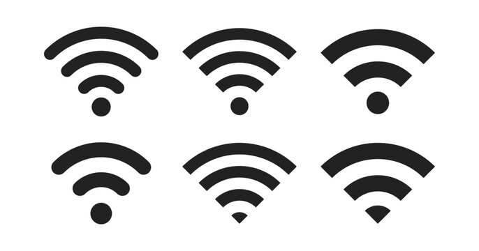 シンプルな無線通信マーク・WiFiのアイコンイラスト