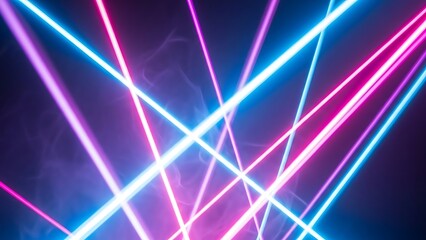 Obraz premium Dynamic neon light beams in blue and pink creating an energetic abstract pattern