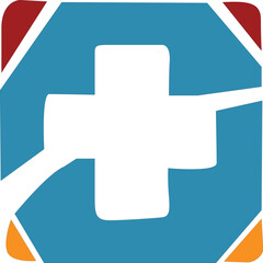 Obraz premium Modern Geometric Colorful Shape Vector logo with Center Abstract art, creative Symmetric Design.