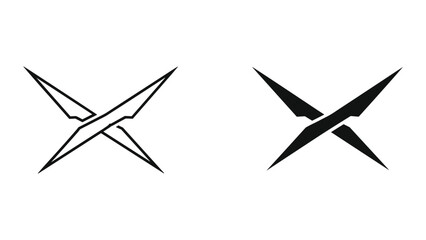 Simple black logo design elements on white background