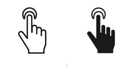 Click here with finger touch icon