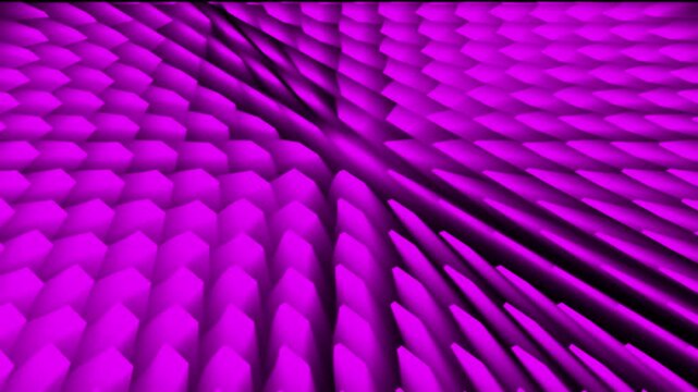 Abstract purple 3d geometric blocks radial burst pattern on black background motion loop
