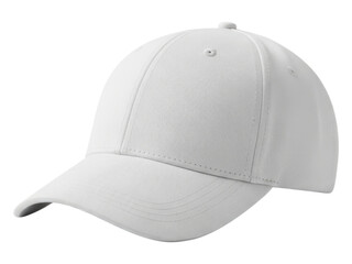 Fototapeta premium White baseball cap 3d transparent background, cutout png