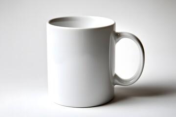 Obraz premium A plain white ceramic mug mockup placed on a clean background