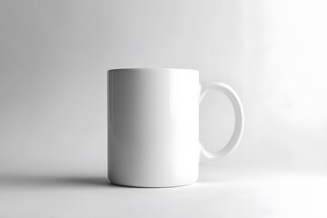 Obraz premium A plain white ceramic mug mockup placed on a clean background
