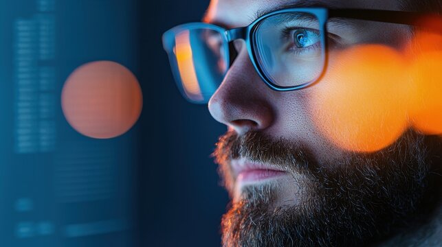 Technical Programmer writing detailed technical code on a large ultra wide monitor.
