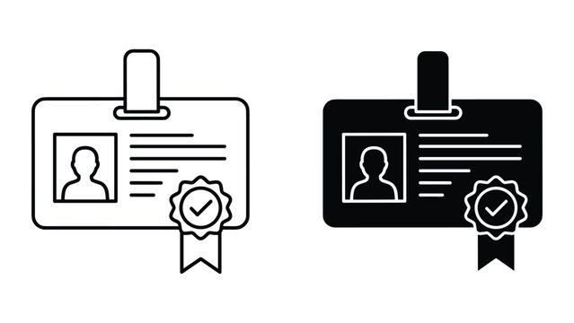 Verified identity badge icon set
