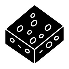 Brownies square solid icon illustration