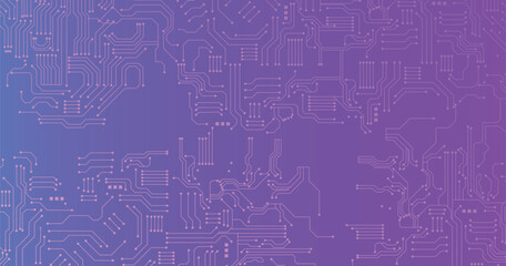 Obraz premium Background conceptual image of digital arrow on purple. Vector technology circuit board. 