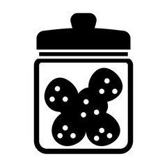 Cookie jar solid icon illustration