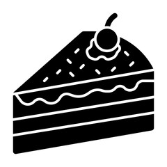 Chocolate cake solid icon