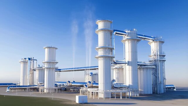 Industrial Gas Processing Plant 3D Animation | Modern Energy Facility Render