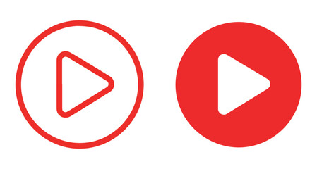 Play button icon set on white background © Rasel