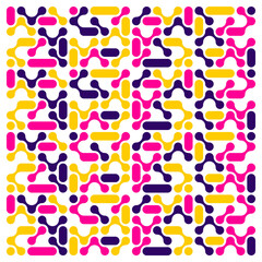 Vibrant Geometric Pattern With Pink, Purple, and Yellow Abstract Shapes for Modern Design