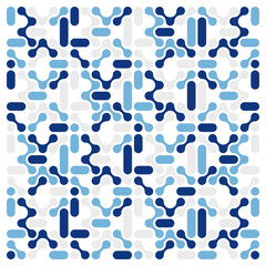 Blue Abstract Geometric Pattern With Interlocking Shapes For Modern Design And Background Texture