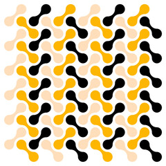 Abstract Repeating Connector Pattern in Black, Orange, and Peach for Modern Design