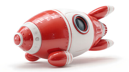 Cartoon Rocket Ship Launching to Space Adventure