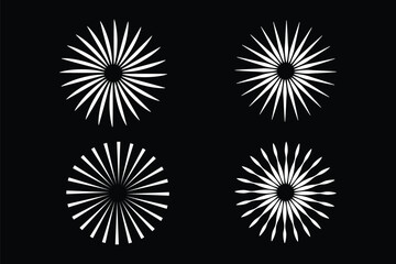 Fototapeta premium Fireworks line icon set. Festive firecracker, rocket, sparkler and party popper pictograms. New Year, 4th of July celebration concept. Editable stroke vector cartoon illustration.