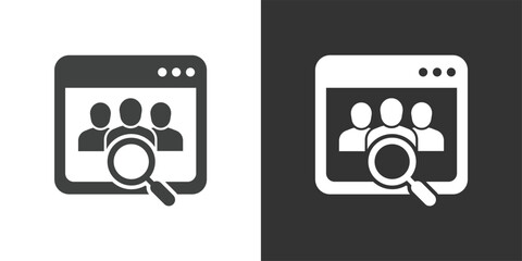 Online Candidate Search icon. Solid glyph series icon