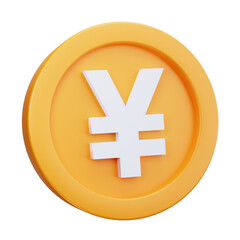 Obraz premium 3D Japanese Yen Currency Coin Icon