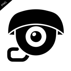 Obraz premium Graphic of a security camera with an eye showing in a simple design suitable for various contexts