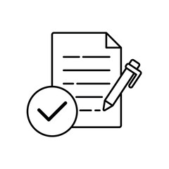 Icon a formal documentation and legal contract signing, isolated against a clean background.