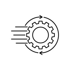 Icon a consistency standard with repeating gear cycle, isolated against a clean background.