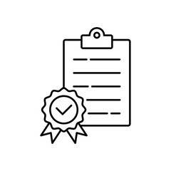 Icon a quality standard checklist and audit report, isolated against a clean background.