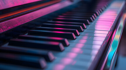 piano keys close up