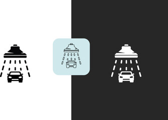 icons Car wash icons simple vector illustrations of vehicle cleaning service available in solid and outline styles for web and app design